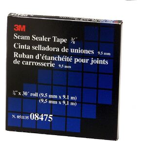 3M Seam Sealer Tape, 08475, 3/8 in x 30 ft, 1 Roll, Gray, Solvent-Activated Adhesive, for Automotive