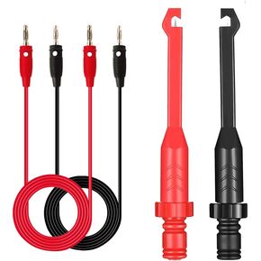 2 x 4 mm Banana Plug multimeter Test Cable Extension Test Leads Test Cable for Digital multimeters and Laboratory Power Supplies (red + Black)