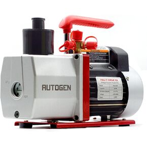 مضخة تفريغ AUTOGEN بمرحلتين 12CFM، 1/2HP 0.2Pa 110V مضخة تفريغ هواء لـ R12 R22 R134a R410a، مضخة فراغ دوارة دوارة لإعادة شحن مبرد HVAC/AUTO AC، وتفريغ النبيذ، وحلب البقر in Kuwait