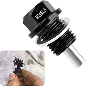 M14 x1.5 Magnetic Oil Drain Plug with Oil Drain Plug Gaskets Car Parts Kit Compatible with Most Ford,GM,Hyundai,KIA and Accord,CRV,Civic,Pilot,Odyssey (Black)