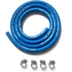 Fuel Line Hose 5AN 5/16" inch, High Pressure Hose 2.8Mpa 400PSI 8mm 5FT for Fuel Systems Engines Tube Hose Multiple Size Options,Implementation Standards:EN854,Red (Attached Hose Clamp) in Saudi Arabia