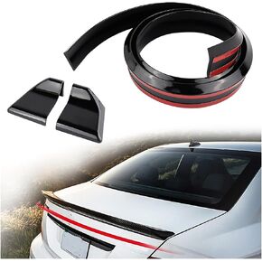 Spoilers for Cars,4.9 Ft Reflective Carbon Fiber Spoiler Rear Spoiler Wing for Car Decorations,Universal Punch-Free Rubber Trunk Spoiler Trim Strip for Tailgate Roof Bumper (Black) in Saudi Arabia