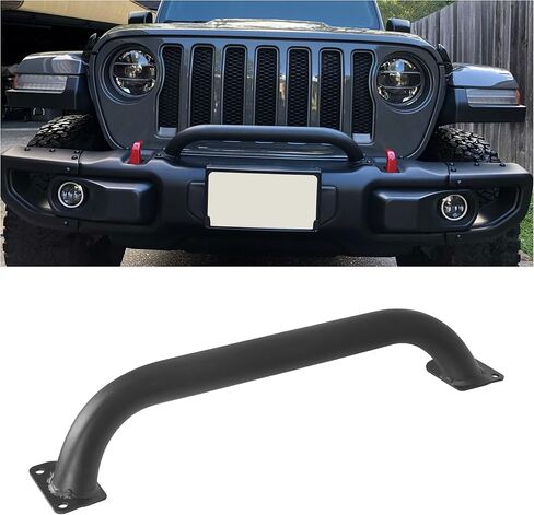 KUAFU Grille Winch Brush Guard Compatible With 2018-2023 Jeep Wrangler JL 2020-2023 Jeep Gladiator JT Replace for 82215351 Brush Guard Front Bumper Grill Grille Guard Protector Brush Push Bar Steel in Saudi Arabia