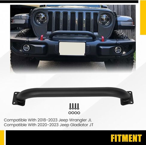 KUAFU Grille Winch Brush Guard Compatible With 2018-2023 Jeep Wrangler JL 2020-2023 Jeep Gladiator JT Replace for 82215351 Brush Guard Front Bumper Grill Grille Guard Protector Brush Push Bar Steel in Saudi Arabia