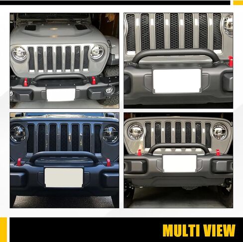 KUAFU Grille Winch Brush Guard Compatible With 2018-2023 Jeep Wrangler JL 2020-2023 Jeep Gladiator JT Replace for 82215351 Brush Guard Front Bumper Grill Grille Guard Protector Brush Push Bar Steel in Saudi Arabia