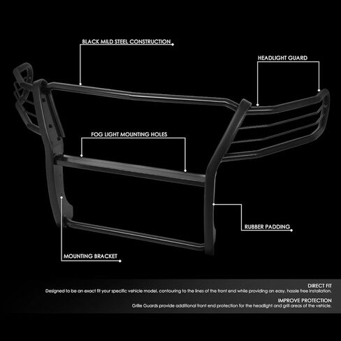 DNA Motoring GRILL-G-084-BK فرشاة حماية المصد الأمامي المطلية بالمسحوق متوافقة مع 15-19 كولورادو in Kuwait