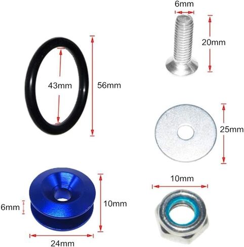 Quick Release Fasteners Universal CNC Billet Bumper Trunk Fender Hatch Lids for Car Bumpers (Black) in Saudi Arabia