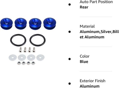 Quick Release Fasteners Universal CNC Billet Bumper Trunk Fender Hatch Lids for Car Bumpers (Black) in Saudi Arabia