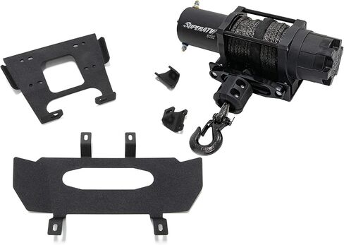 SuperATV.com 3500 LB Winch with Heavy Duty Winch Mounting Plate for 2021+ Polaris RZR Trail 900 / S 900 / S 1000 | 3/16" Steel Plating | Laser Cut and CNC Brake Press Bent Steel Construction! in Saudi Arabia