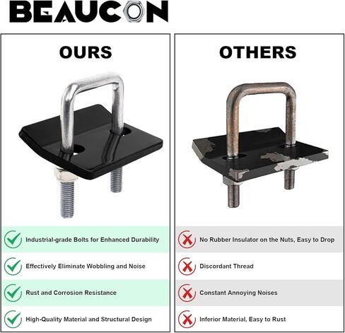 BEAUCOM أداة ربط وصلة الجر المضادة للخشخشة، حوامل وصلة سحب سوداء، مثبت وصلة معدنية، ملحقات وصلة مقطورة مضادة للتأرجح in Kuwait
