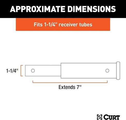 وصلة وصلة وصلة وصلة ربط طويلة بطول 17.78 سم من CURT 45789 لاستقبال 4.4 سم، 158.8 كجم in Kuwait