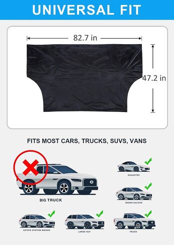 Windshield Snow & Ice Cover, Waterproof, Sun Protection for All Cars, Trucks, SUVs, MPVs, with Magnetic (47" × 82") in Saudi Arabia