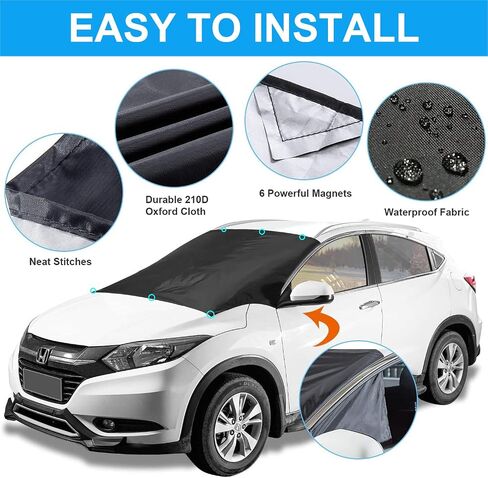 Windshield Snow & Ice Cover, Waterproof, Sun Protection for All Cars, Trucks, SUVs, MPVs, with Magnetic (47" × 82") in Saudi Arabia