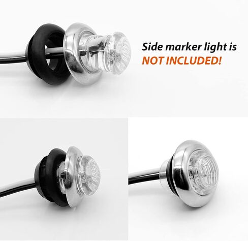 مجموعة مصابيح إضاءة LED للمقطورة الجانبية من Dream Lighting، مجموعة إضاءة للمقطورة، مصابيح تحديد الرصاص لـ RV Camper 3/4 بوصة، 10 كهرماني + 10 أحمر in Kuwait