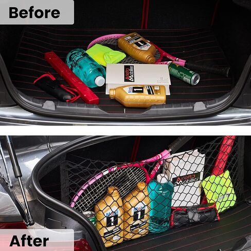 شبكة حمولة خلفية شديدة التحمل قابلة للتمدد، شبكة شاحنة مرنة عالمية قابلة للتعديل مع خطافات، منظم شبكي تخزين بنجي للسيارة وسيارات الدفع الرباعي والشاحنات (35.43 × 11.81) in Kuwait