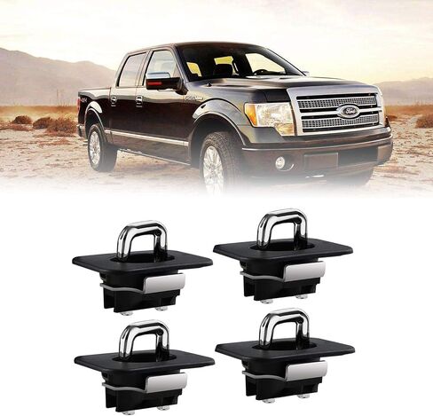 4 قطع من Dibanyou 4001-XT مثبتات مرساة للأسفل لسرير الشاحنة تناسب سلسلة 98-14 F، 99-13 Silverado Sierra، 95-19 Ram ولكن 09-19 يلزم قطع غطاء السكك الحديدية Ram in Kuwait