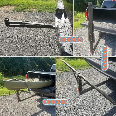 JMTAAT طوي التقاط شاحنة السرير عقبة موسع تمديد الرف الزورق قارب كاياك الخشب ث/العلم سعة 400 رطل in Kuwait