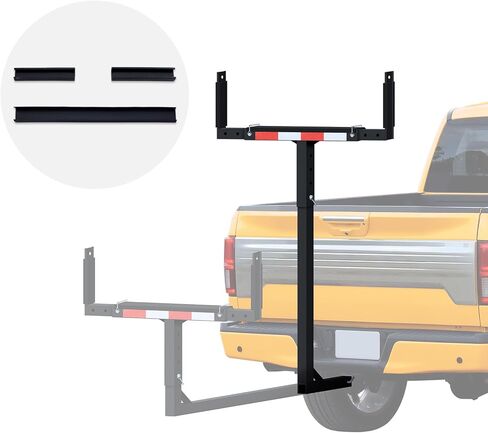 HOUGEET Truck Bed Extender, 2 in 1 Design Foldable Kayak Rack, 800lbs Load Capacity Pick Up Truck Bed Hitch Mount Extension Rack for Canoe Boat Kayak Lumber/Black, with Rubber Pads in Kuwait