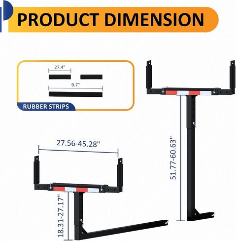 HOUGEET Truck Bed Extender, 2 in 1 Design Foldable Kayak Rack, 800lbs Load Capacity Pick Up Truck Bed Hitch Mount Extension Rack for Canoe Boat Kayak Lumber/Black, with Rubber Pads in Kuwait