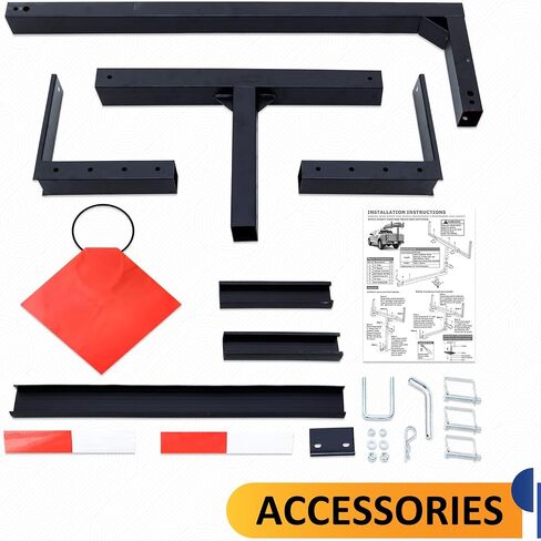 HOUGEET Truck Bed Extender, 2 in 1 Design Foldable Kayak Rack, 800lbs Load Capacity Pick Up Truck Bed Hitch Mount Extension Rack for Canoe Boat Kayak Lumber/Black, with Rubber Pads in Kuwait