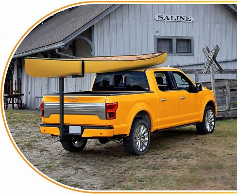 HOUGEET Truck Bed Extender, 2 in 1 Design Foldable Kayak Rack, 800lbs Load Capacity Pick Up Truck Bed Hitch Mount Extension Rack for Canoe Boat Kayak Lumber/Black, with Rubber Pads in Kuwait