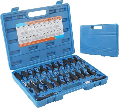 Terminal Removal Tool Kit 23pcs Terminal Ejector Kit, Depinning Tool with Rubber Handle, Electrical Connector Pin Removal Tool for Vehicles, Universal Terminal Removal Kit Car Pin Extractor Tool Set in Saudi Arabia