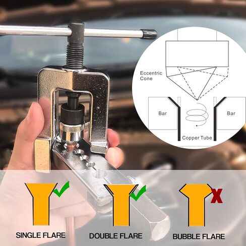 ANSIKE 3/16 خط الفرامل 25 قدم لفة أنبوب مرنة مطلية بالنحاس + مجموعة أدوات حرق خط الفرامل مجموعة أدوات خط الفرامل المفردة والمزدوجة مع 16 تركيبًا in Kuwait