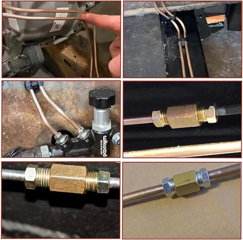 ANSIKE 3/16 خط الفرامل 25 قدم لفة أنبوب مرنة مطلية بالنحاس + مجموعة أدوات حرق خط الفرامل مجموعة أدوات خط الفرامل المفردة والمزدوجة مع 16 تركيبًا in Kuwait