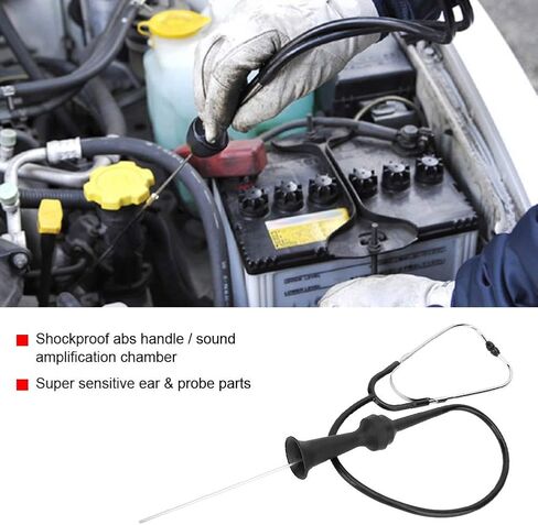 Automotive Stethoscope Engine Tester, Stainless Steel Mechanics Cylinder Stethoscope, Car Engine Diagnostic Tool Hearing Kit in Kuwait