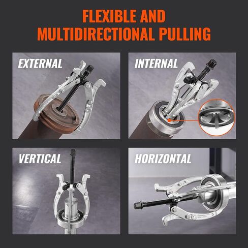 VEVOR Hydraulic Gear Puller, 15 Ton Max. Capacity Hydraulic Puller, 2 or 3 Jaws Bearing Hub Separator, 3.9"- 11.8" Hydraulic Puller Separator Tool for Pulling Hubs, Flanges, Gears, Bearings in Saudi Arabia