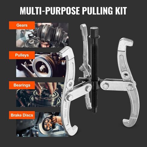 VEVOR Hydraulic Gear Puller, 15 Ton Max. Capacity Hydraulic Puller, 2 or 3 Jaws Bearing Hub Separator, 3.9"- 11.8" Hydraulic Puller Separator Tool for Pulling Hubs, Flanges, Gears, Bearings in Saudi Arabia