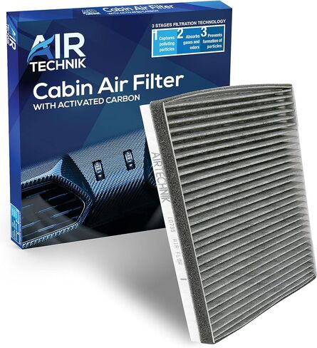 فلتر هواء كابينة إير تكنيك CF10735 مع الكربون النشط | يناسب جينيسيس G80 / G90 17-20 ، GV80 2021 ، هيونداي إكوس 11-16 ، جينيسيس 09-16 ، سانتا في 19-20 / كيا K900 19-20 ، ستينجر 18-222 ، تيليورايد in Saudi Arabia
