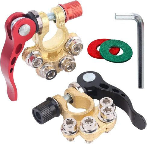 موصلات طرف البطارية، طرف بطارية سريع الإصدار 2 قطعة لـ SAE/JIS Type A Posts، 4 طرق إيجابية موصل سيارة سلبية كابل بطارية للسيارات سلك توصيل توصيل طرف ملحقات بديلة in Kuwait