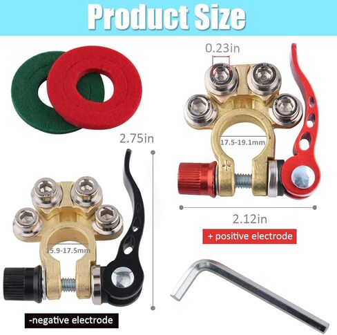 موصلات طرف البطارية، طرف بطارية سريع الإصدار 2 قطعة لـ SAE/JIS Type A Posts، 4 طرق إيجابية موصل سيارة سلبية كابل بطارية للسيارات سلك توصيل توصيل طرف ملحقات بديلة in Kuwait