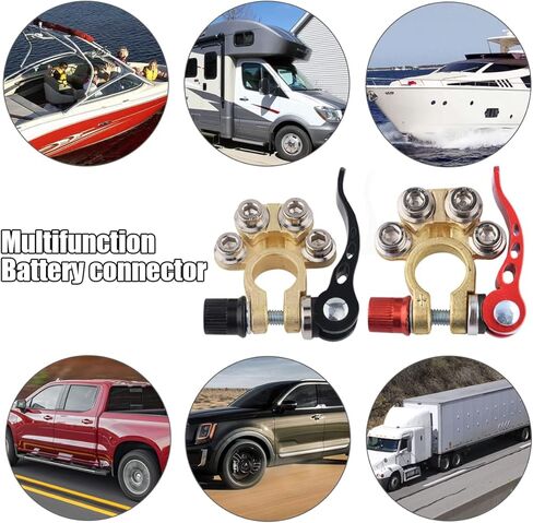 موصلات طرف البطارية، طرف بطارية سريع الإصدار 2 قطعة لـ SAE/JIS Type A Posts، 4 طرق إيجابية موصل سيارة سلبية كابل بطارية للسيارات سلك توصيل توصيل طرف ملحقات بديلة in Kuwait