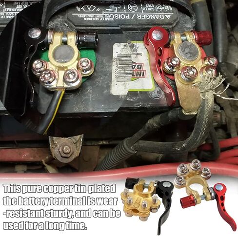 موصلات طرف البطارية، طرف بطارية سريع الإصدار 2 قطعة لـ SAE/JIS Type A Posts، 4 طرق إيجابية موصل سيارة سلبية كابل بطارية للسيارات سلك توصيل توصيل طرف ملحقات بديلة in Kuwait
