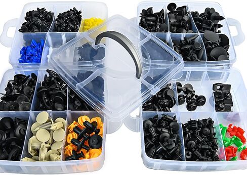 GOOACC 860Pcs Car Push Retainer Clips & Auto Fasteners Assortment -26 Most Popular Sizes Nylon Bumper Fender Rivets with 10 Cable Ties and Fasteners Remover for Toyota GM Ford Honda Chevy in Saudi Arabia