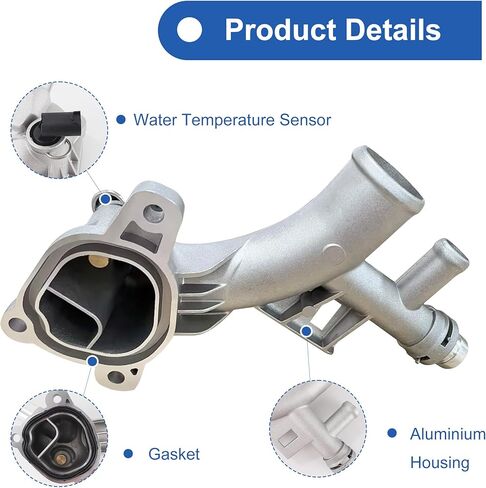 منفذ مياه مبيت مبرد المحرك من الألومنيوم متوافق مع 1.4 لتر 2011-2016 تشيفي كروز، 2012-2020 تشي سونيك، 2015-2020 تشيفي تراكس، 2013-2019 إنكور يستبدل 25193922، 902-846 in Kuwait