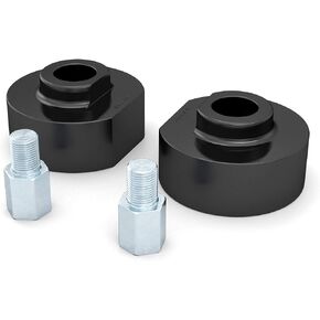 مجموعة المستوى الأمامي - 2 بوصة رفع - 2 بوصة - مركبات دفع 2 فقط - متوافقة مع 1999-2008 Ford F250 F250 F250 Super Duty, F350 F-350 SuperDuty ، نزهة - فواصل سوداء من الألومنيوم in Kuwait