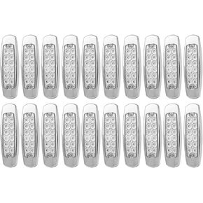 20 Pcs 12V DC 6.4 Inch Amber LED Side Marker Clearance Lamp Heavy Truck Lighting 12 Diodes Trailer Truck ATV SUV Coach Surface Mount Waterproof BB12