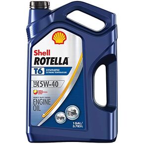 Shell Rotella T6 Full Synthetic 5W-40 Diesel Engine Oil (1-Gallon, Single Pack, New Packaging)