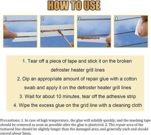 Car Defroster Repair Kit, Rear Window Defogger, Grid Lines Repair Kit Scratched Defroster Window Repair Kit Broken Grid Lines Kit Car Repair Tool in Saudi Arabia