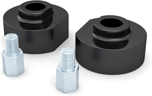 مجموعة المستوى الأمامي - 2 بوصة رفع - 2 بوصة - مركبات دفع 2 فقط - متوافقة مع 1999-2008 Ford F250 F250 F250 Super Duty, F350 F-350 SuperDuty ، نزهة - فواصل سوداء من الألومنيوم in Kuwait