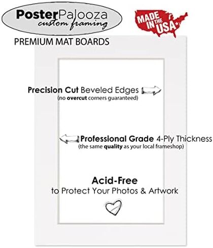 28x40 Mat for 24x36 Photo - Precut Yellow Picture Matboard for Frames 28 x 40 Inches - Bevel Cut Matte to Display Art 24 x 36 Inches - Acid Free Pack of 100 MATS with Backing Boards & Clear Bags in Kuwait