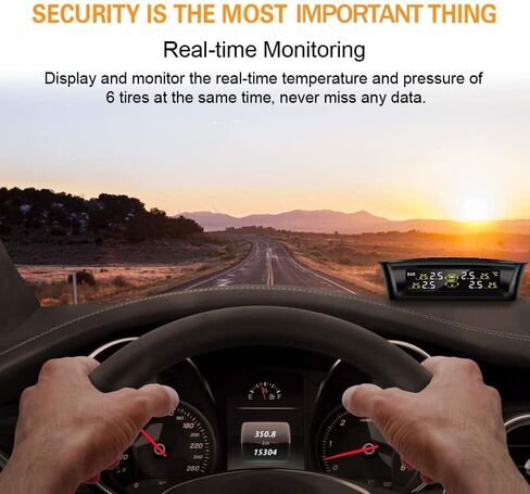 تايميت نظام مراقبة ضغط الاطارات - شحن شمسي، 5 اوضاع انذار، وضع النوم التلقائي، تبادل وضع الاطارات، 4 مستشعرات TPMS (0-87 باوند لكل انش مربع) استهلاك منخفض للطاقة ومستشعر عمر عمل طويل in Kuwait