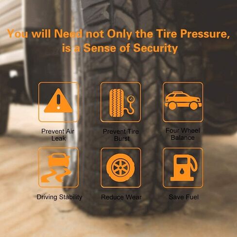 تايميت نظام مراقبة ضغط الاطارات - شحن شمسي، 5 اوضاع انذار، وضع النوم التلقائي، تبادل وضع الاطارات، 4 مستشعرات TPMS (0-87 باوند لكل انش مربع) استهلاك منخفض للطاقة ومستشعر عمر عمل طويل in Kuwait