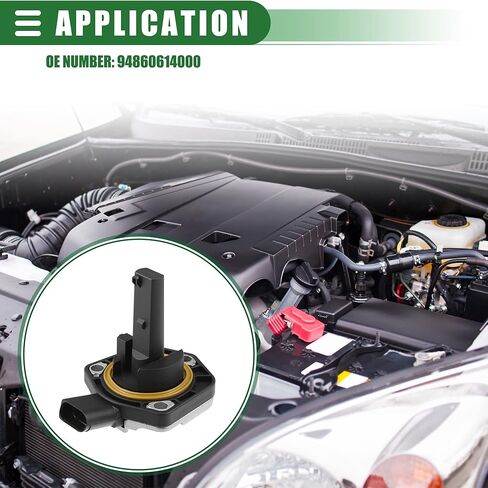 مستشعر مستوى زيت السيارة Motoforti، وحدة إرسال زيت المحرك، لسيارة Audi TT 1998-2010، بلاستيك معدني، 94860614000، لون أسود فضي، 3.66/''x3.27/''x2.64/'' in Kuwait