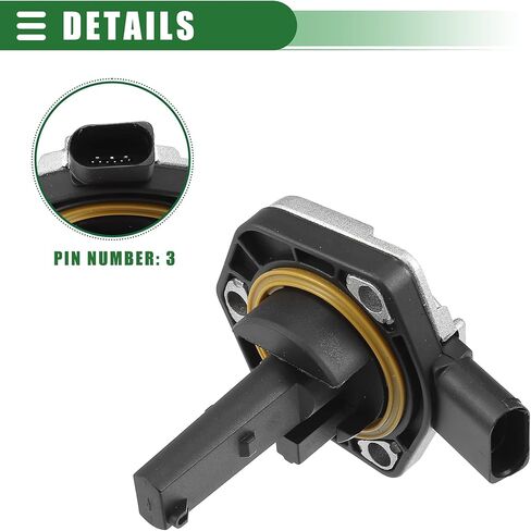 مستشعر مستوى زيت السيارة Motoforti، وحدة إرسال زيت المحرك، لسيارة Audi TT 1998-2010، بلاستيك معدني، 94860614000، لون أسود فضي، 3.66/''x3.27/''x2.64/'' in Kuwait