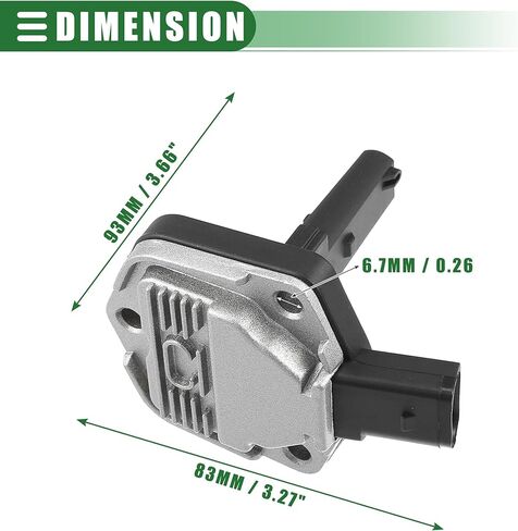 مستشعر مستوى زيت السيارة Motoforti، وحدة إرسال زيت المحرك، لسيارة Audi TT 1998-2010، بلاستيك معدني، 94860614000، لون أسود فضي، 3.66/''x3.27/''x2.64/'' in Kuwait
