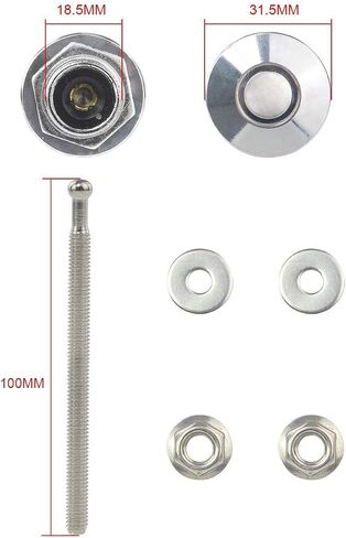 PTNHZ RACING 2pcs 1.25 "عالمي JDM نمط سريع مزلاج الوفير الإفراج السحابة زر ضغط البليت هود دبوس قفل كليب عدة دبابيس سريعة للسيارات السيارات الوفير هود لوحة الترخيص (الأحمر) in Kuwait